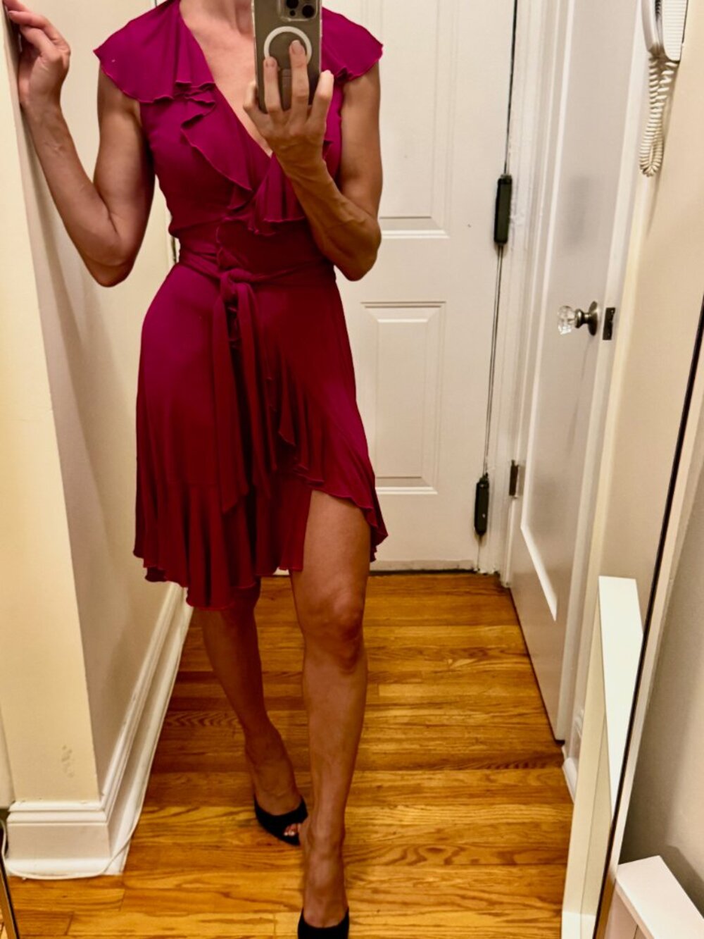 DVF Iconic Vintage Wrap Dress, Magenta, (Size 4)